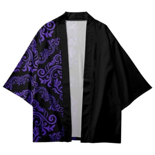 Black and Purple Kimono Jacket