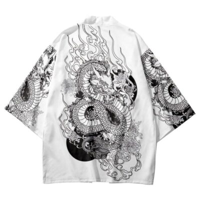 Black and White Dragon Kimono Black and White Dragon Kimono