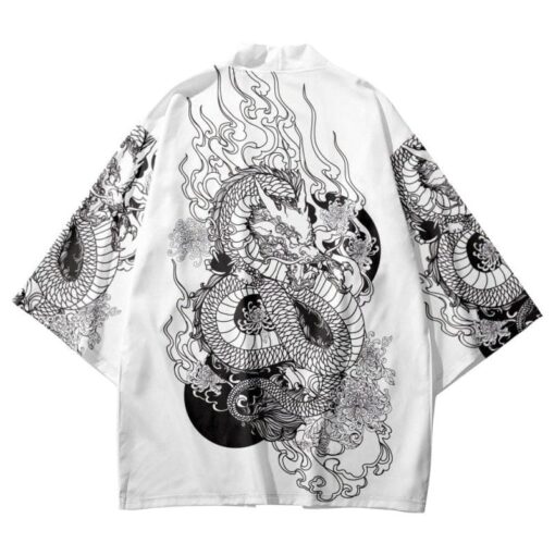 Black and White Dragon Kimono