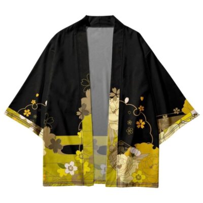 Black and Yellow Floral Kimono Black and Yellow Floral Kimono