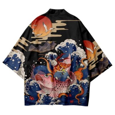 Cat and Koi Fish Kimono Cat and Koi Fish Kimono