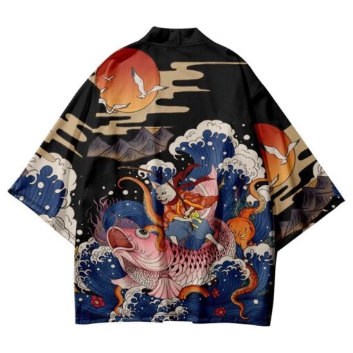 Cat and Koi Fish Kimono