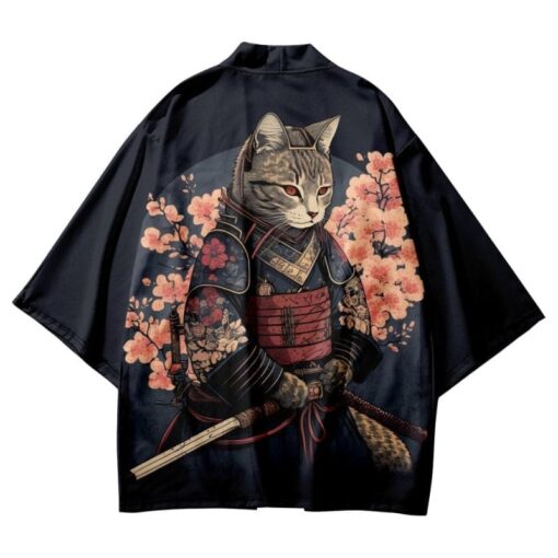 Cat in Samurai Armor Kimono