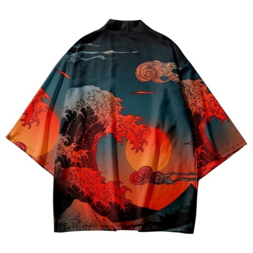 Great Wave of Kanagawa Red Kimono