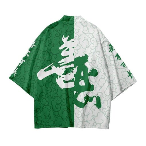 Green and White Kimono Jacket