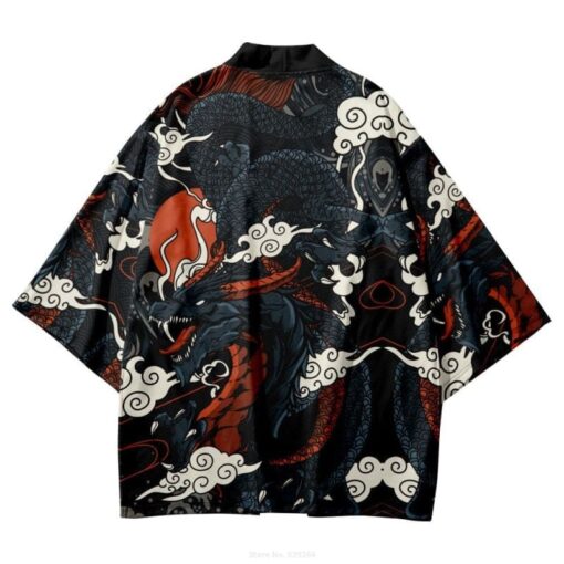 Red and Black Dragon Kimono